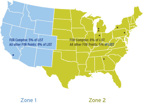 Guaranteed Freight Program Zone Map